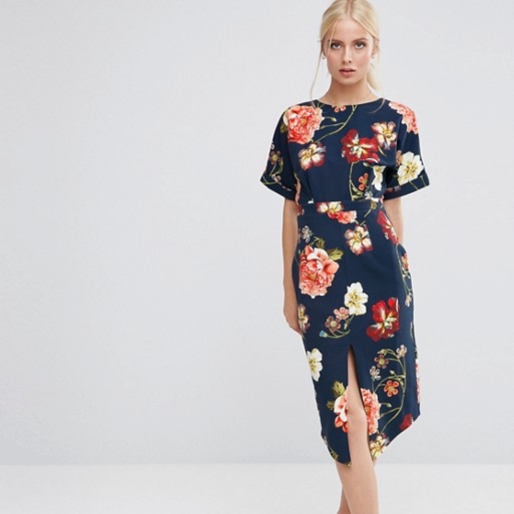 NWT Asos Floral Midi Dress